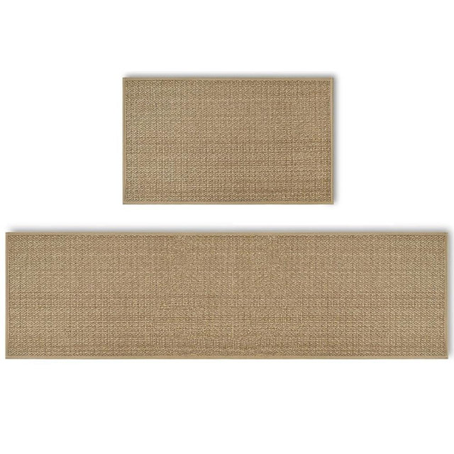 Artoid Mode Washable Non-Skid Kitchen Rugs and Mats Set of 2, Rubber Backing Absorbent Kitchen Mats for Floor Front of Sink Hallway - 17x29 and 17x60 Inch