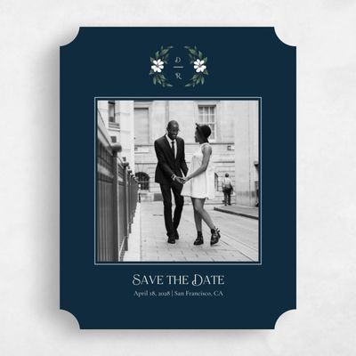 Blue Ticket Wedding Save the Date - Melcher Photo