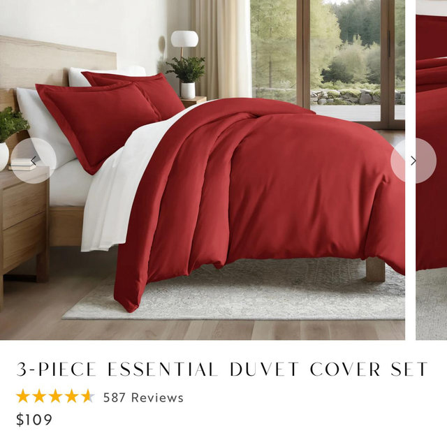 King Size 3-Piece Duvet Cover Sets online at LINENS & HUTCH Burgundy