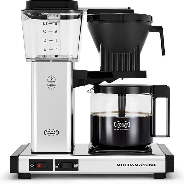 Moccamaster 53941 KBGV Select 10-Cup Coffee Maker, Polished Silver, 40 ounce, 1.25l