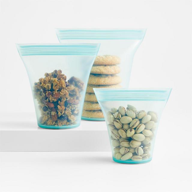 ZipTop Teal Reusable Silicone Cups Set