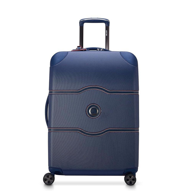 DELSEY PARIS Chatelet Air 2.0 Hardside Luggage with Spinner Wheels, Navy, Checked-Medium 24 Inch