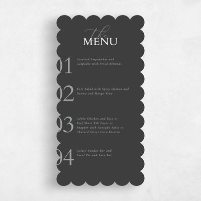 Black Scalloped Wedding Menu - Damon