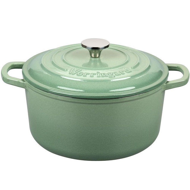 VORRINGARD Enameled Cast Iron Dutch Oven Pot with Lid, for Sourdough Bread Baking, Round Dutch Ovens, 6 Quart, Sage green
