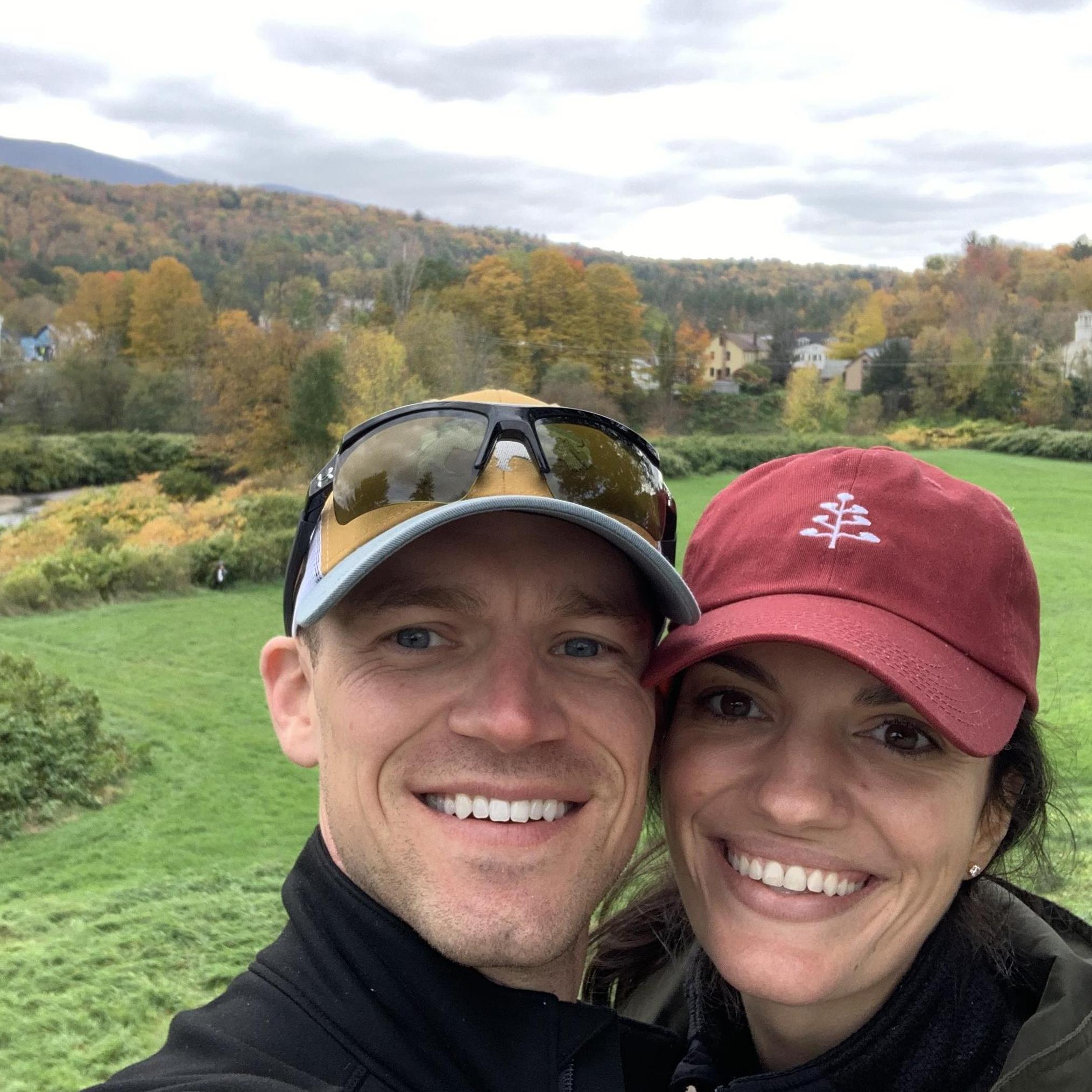 Stowe, VT celebrating one year until our wedding.