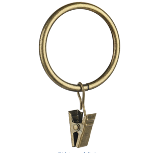 Antique Brass Curtain Hook Clips (30 count)