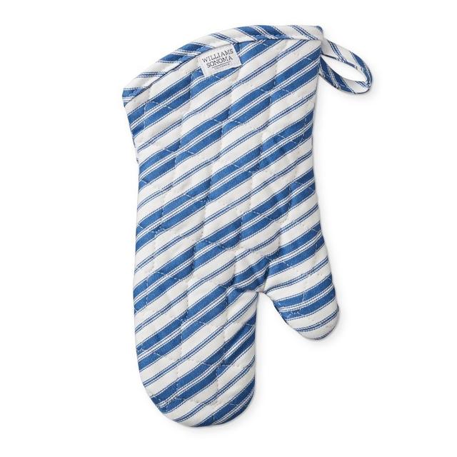 Williams Sonoma Stripe Oven Mitt, Bright Blue