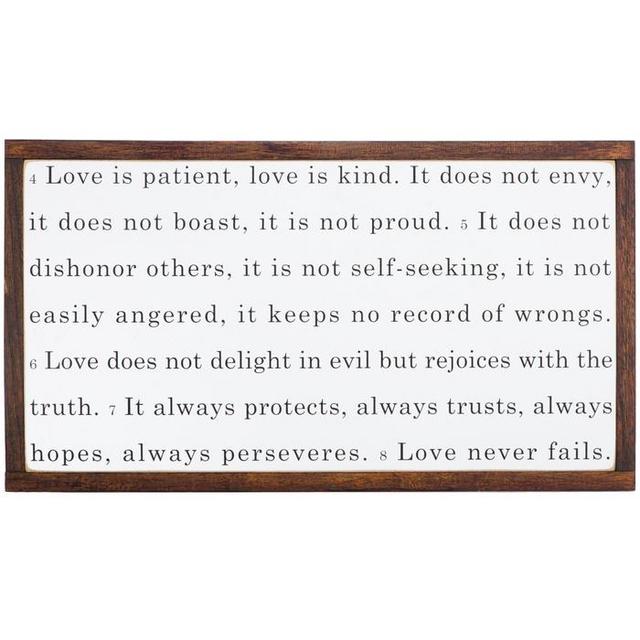 Love Never Fails Wood Wall Decor