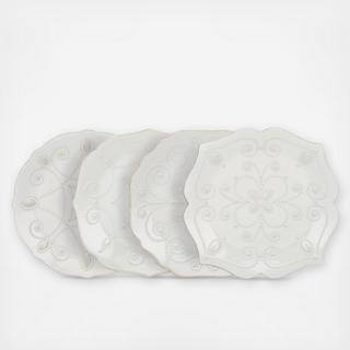 French Perle Assorted Plate, Set of 4