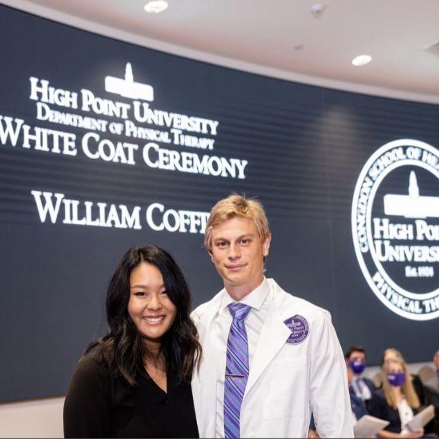 We first met in graduate school where we were both studying for our doctorates. Cherokee coated William for his White Coat Ceremony.