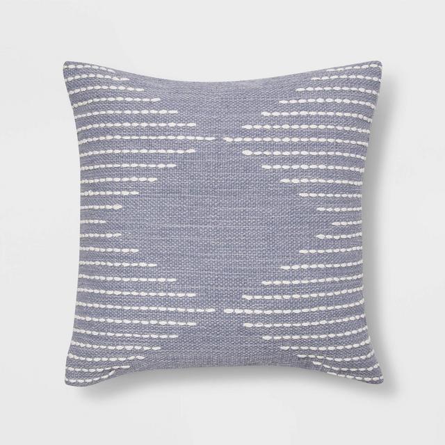 Modern Stitched Square Throw Pillow Blue - Project 62™
