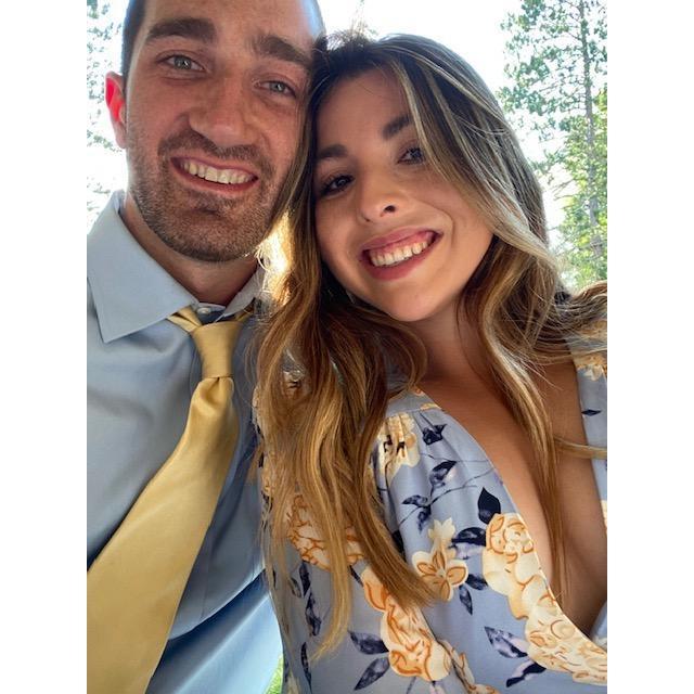 Getting dressed up for Abby and Michael's wedding!