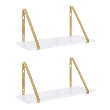 Kate and Laurel Soloman Modern Wooden Shelves, 2 Piece, White