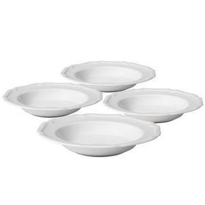 Antique White Set of 4 Rim Soup Bowls