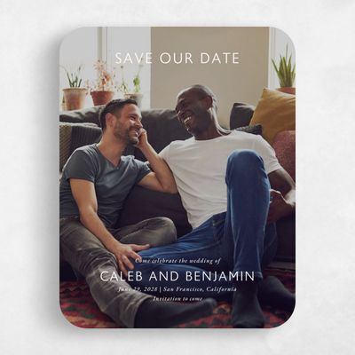 White Rounded Wedding Save the Date - Anacostia Photo