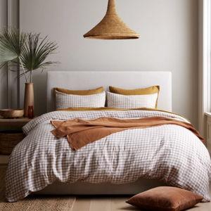 Deluxe Linen Duvet Bundle | Quince in Cafe Gingham Queen Size