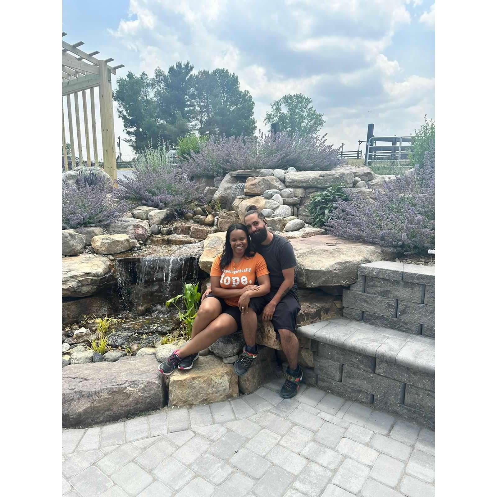 Our first wine tasting together at White Oak Lavender & The Purple Wolf Vineyard. Delicious wine with beautiful scenery.
