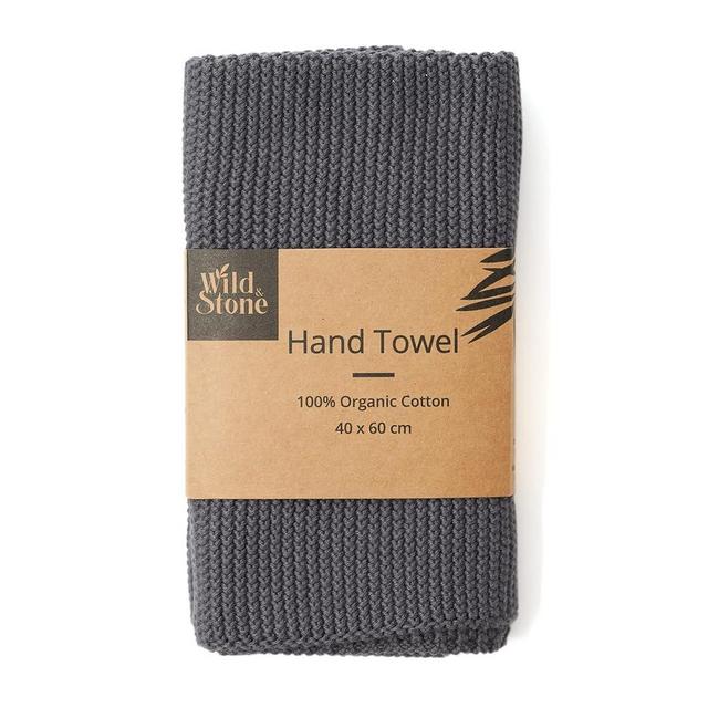 Wild & Stone | Organic Cotton Hand Towel Kitchen Towel | Perfect for Around The Home | Eco Hand Towels | Slate Grey