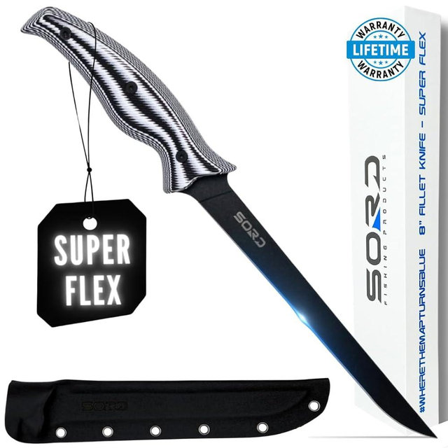 SORD Fillet Knife - 5-9" Filet Knives For Fish - Razor Sharp Boning Knife - Saltwater and Freshwater Fishing - Includes Kydex Sheath - Full Tang Blades | G10 Non Slip Grip | Corrosion Resistant