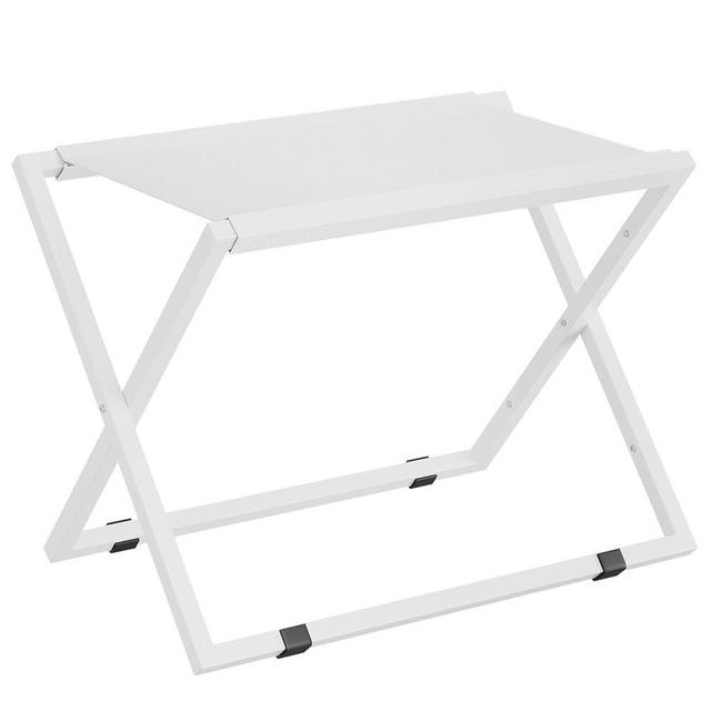 IBUYKE Luggage Rack for All Suitcase Sizes,Metal Luggage Holder,Foldable Suitcase Stand,Easy to Assemble for Bedroom Living Room Hotel,White TLR001W