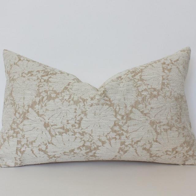 Floral Lumbar Pillow Cover, Neutral Textured Pillow, Ivory Floral Lumbar Pillow, Lumbar Cushion Cover || Evielle