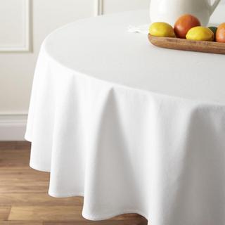 Abode White Round Tablecloth