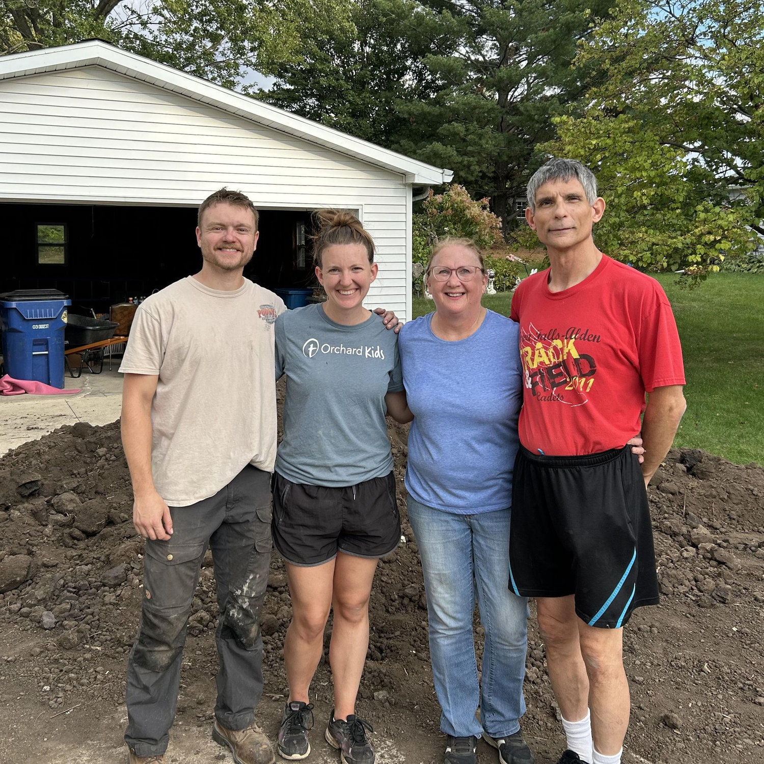 Heroes of landscaping. Adam probably moved 10 tons of rock by himself.
