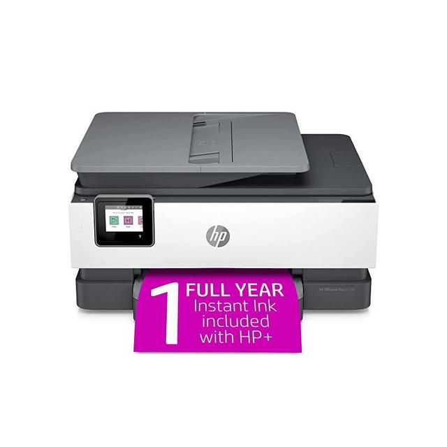HP OfficeJet Pro 8034e Wireless Color All-in-One Printer with 1 Full Year Instant Ink,White
