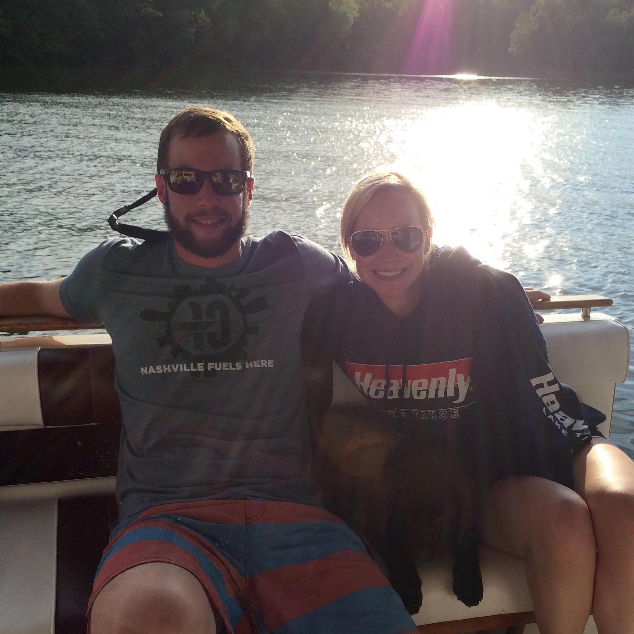 On the boat right after we got Rusty (you can barely see him in the middle)