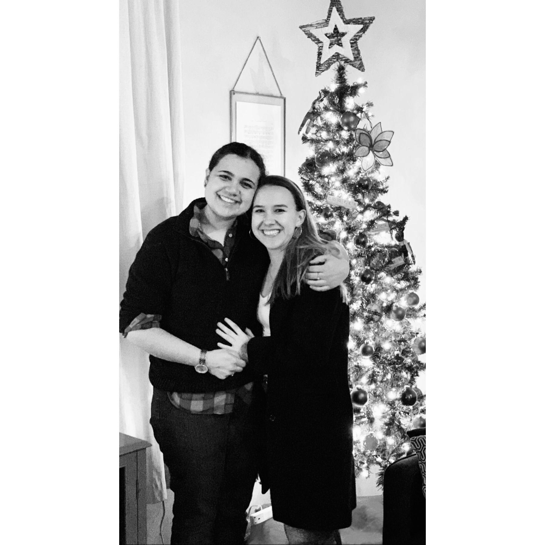 2018 - At the same Christmas party that we were texting at the year before. Fun Fact: Our first "I love you" was around this time too!