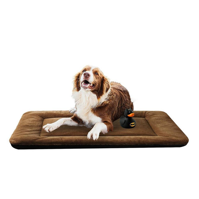 Dog Beds Crate Pad for Dogs Ultra Soft Dog Crate Bed Washable & Anti-Slip Kennel Pad for Dogs Cozy Sleeping Mat (48inch, Brown)