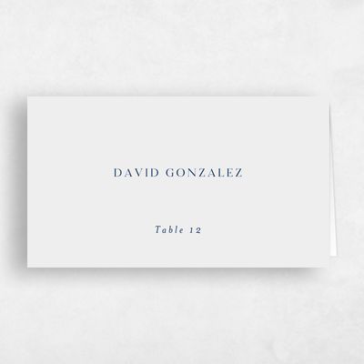 Grey Typography Wedding Place Card - Cortona
