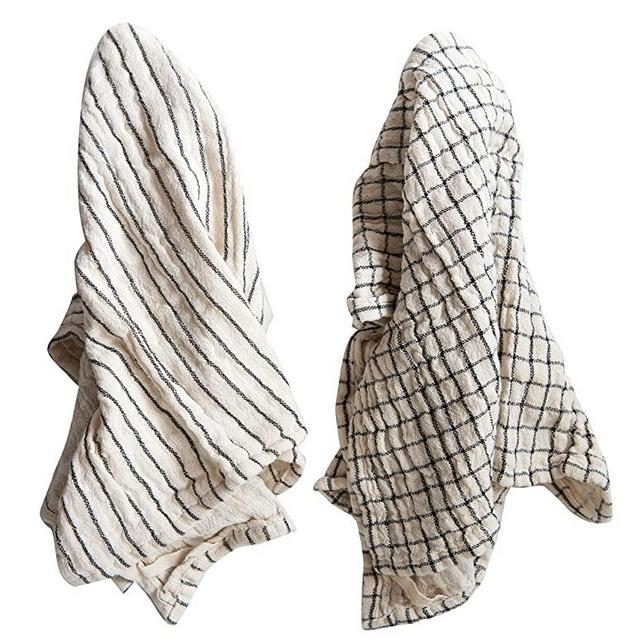 Creative Co-Op Blue & White Cotton (Set of 2 Patterns) Tea Towels, L x W x H, Multi