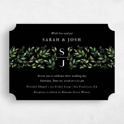 Black Ticket Wedding Invitation - Madilou Landscape