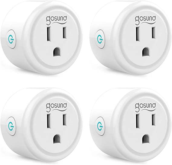 Smart Plug, Gosund Mini WiFi Outlet Works with Alexa, Google Home, No Hub Required, Remote Control Your Home Appliances from Anywhere, ETL Certified,Only Supports 2.4GHz Network(4 Pieces)