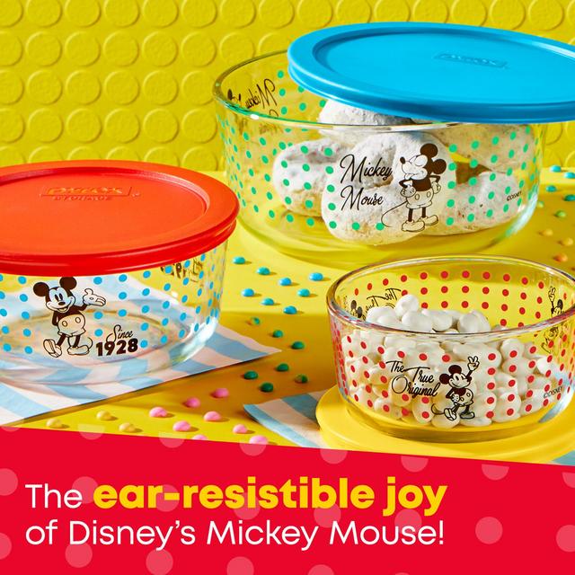 Pyrex®Decorated Storage 6-pc Set: The True Original Since 1928 Mickey Mouse