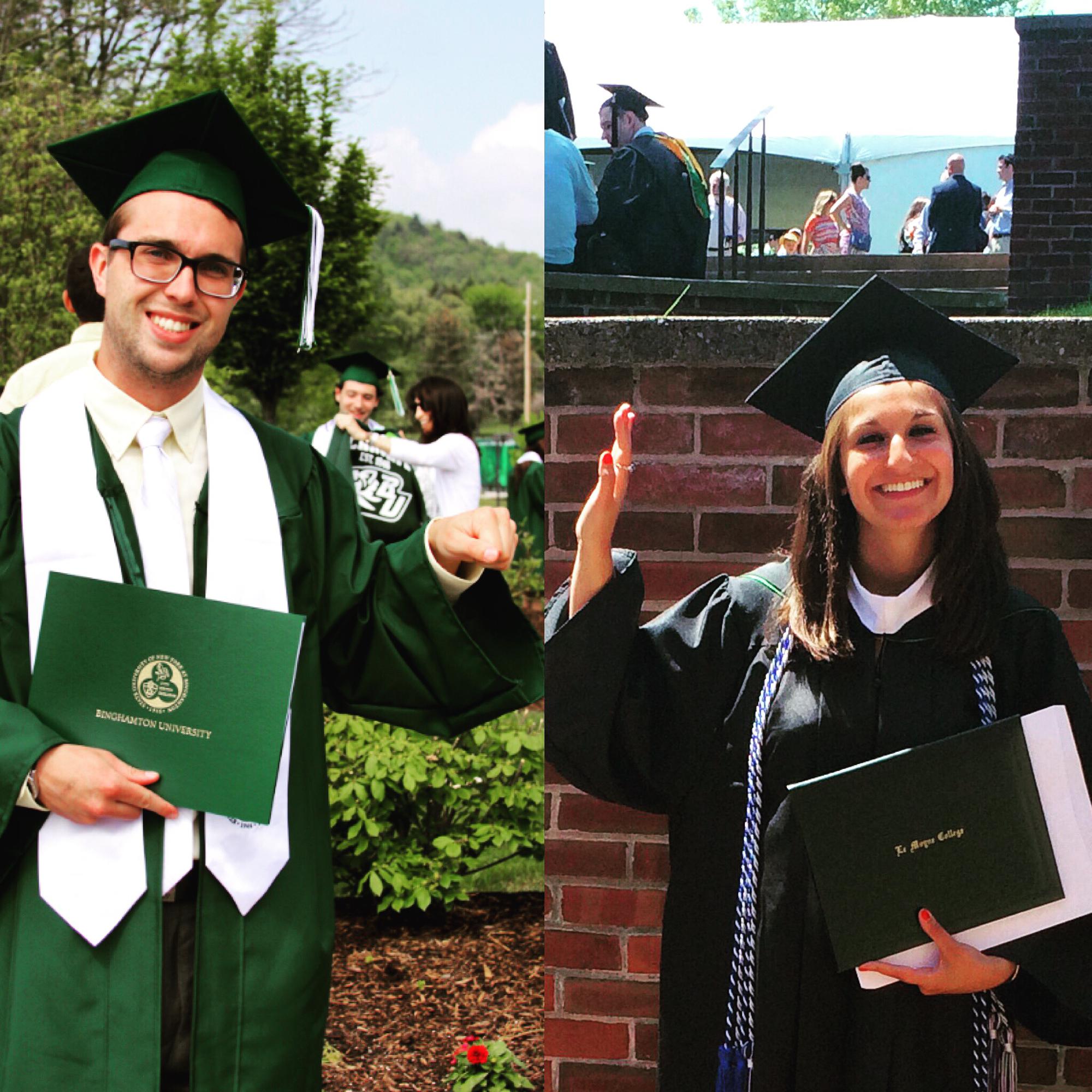 Our graduation from college! I graduated from Le Moyne and Kyle graduated from Binghamton. Though we couldn't be at each other's graduations, we found a way to stay connected.
