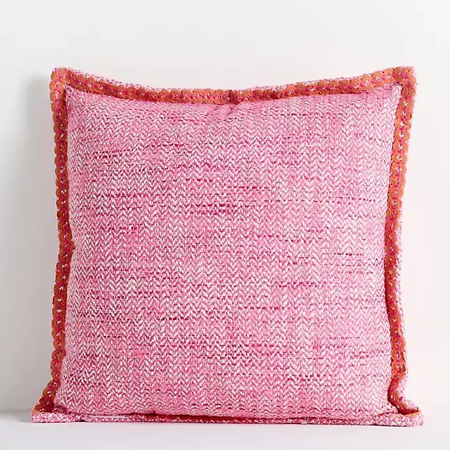 Bermuda Woven Embellished Edge Indoor/Outdoor Pillow
