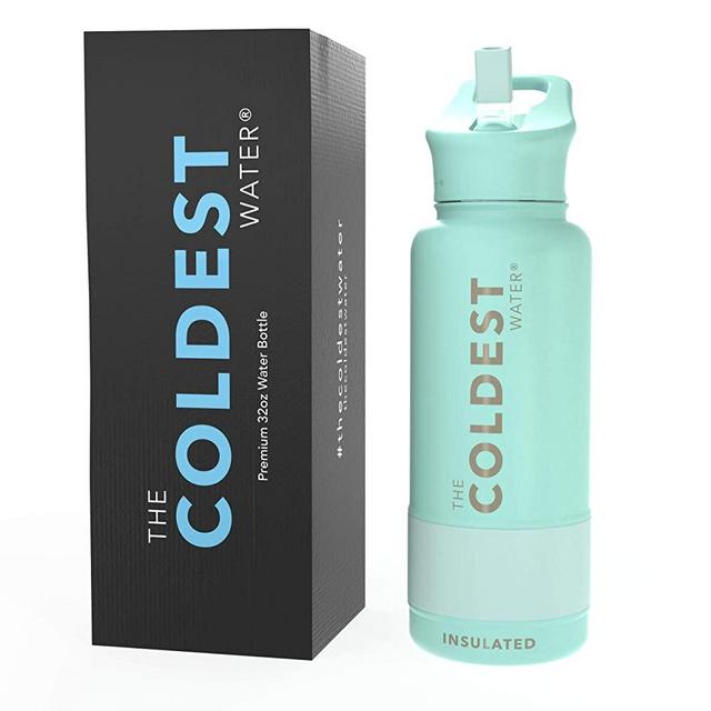 The Coldest Water Bottle - 32 oz Sports Wide Mouth Hot Cold, Modern Double Walled, Simple Thermo Mug, Hydro Metal Canteen Cold 36+ Hrs - Flip Top Wide Mouth 2.0 (Mint Green)