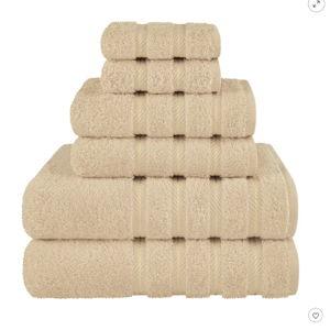 American Soft Linen Luxury Turkish 6 Piece Towel Set, 100% Cotton Soft Absorbent Bath Towels for Bathroom