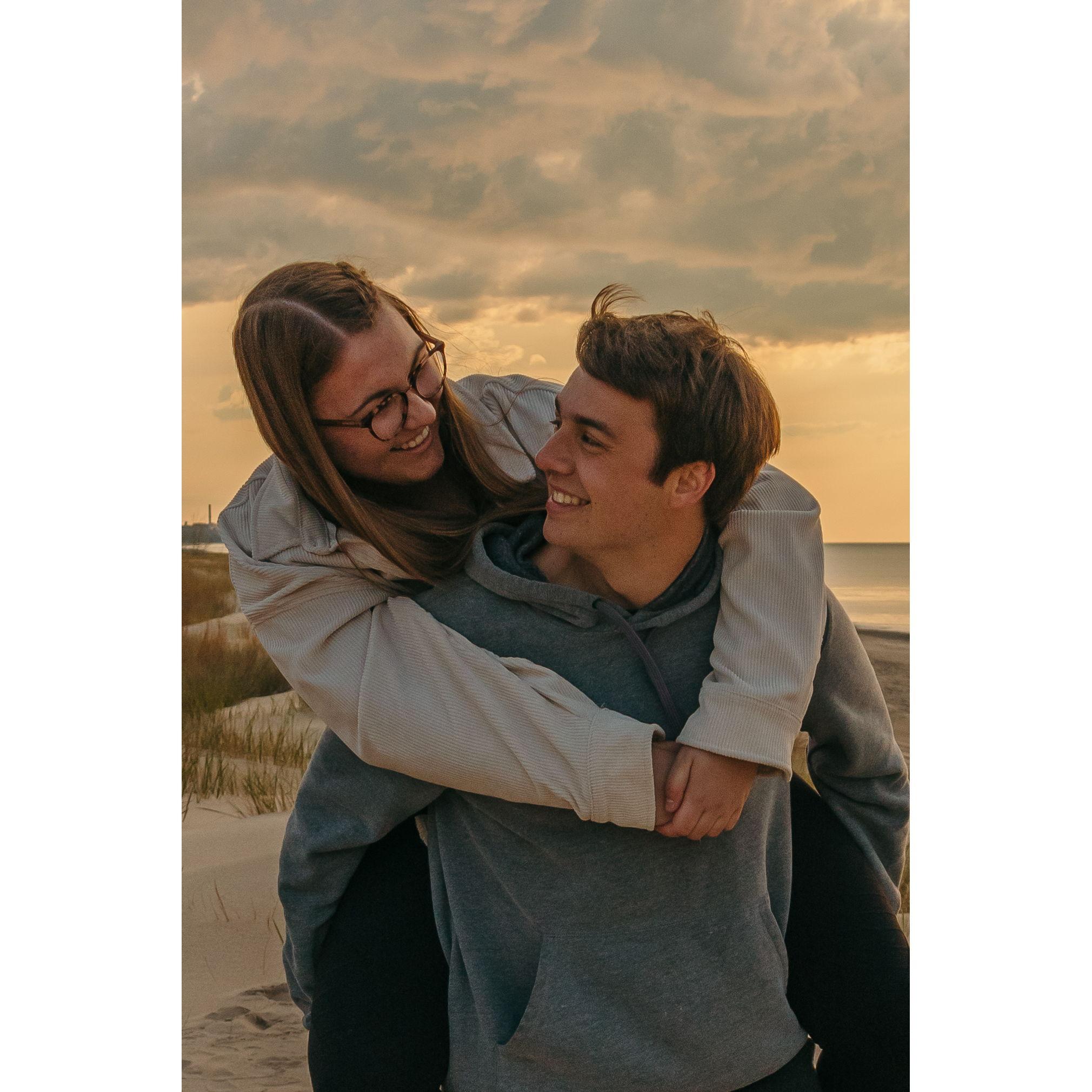 A date to the Indiana dunes. The next time we came back here Cade proposed!