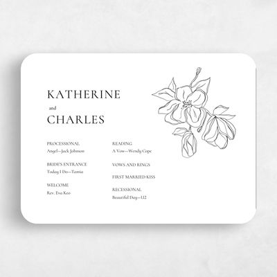 White Rounded Wedding Program - Ahlers