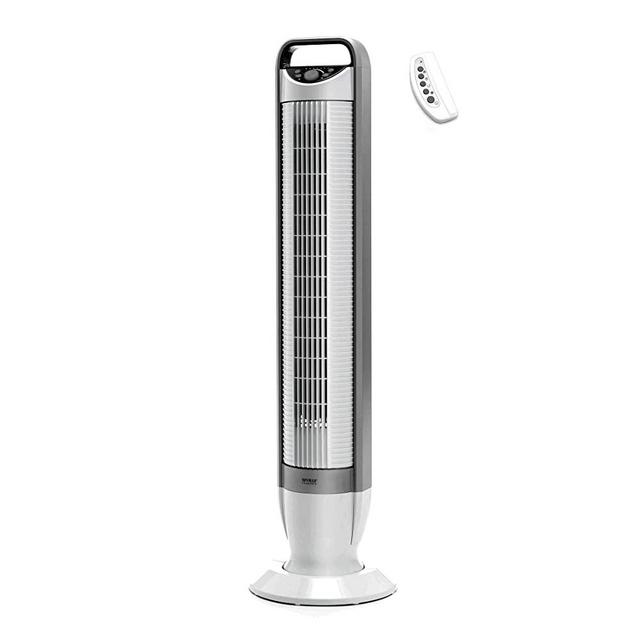 Seville Classics UltraSlimline 40 in. Oscillating Tower Fan with Tilt Feature, White