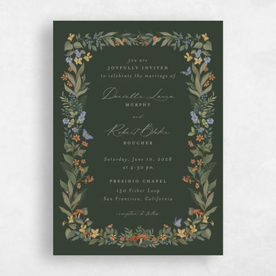 Deep Forest, Green Wedding Invitation - Eglamore Portrait