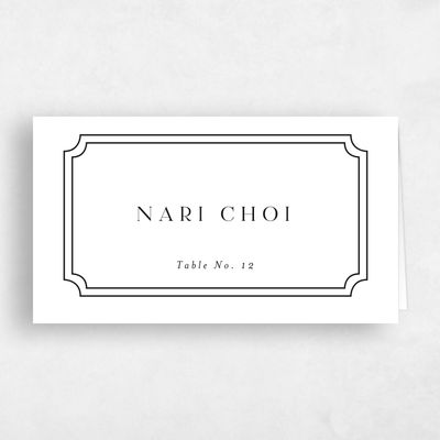 White Wedding Place Card - Visby