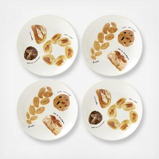 Fresh Bake Bread Accent Plate, Set of 4