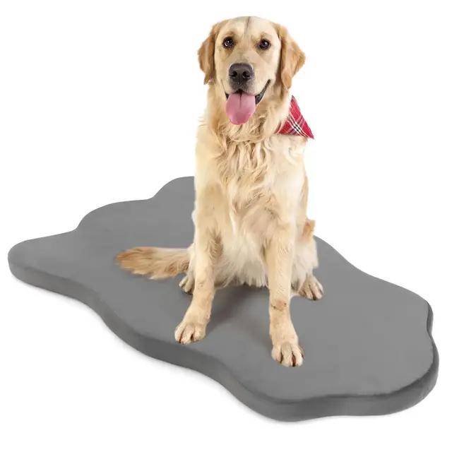Dog Sleeping Mat Waterproof Dog Crate Pad Bed Mat with Memory Foam Support Grey