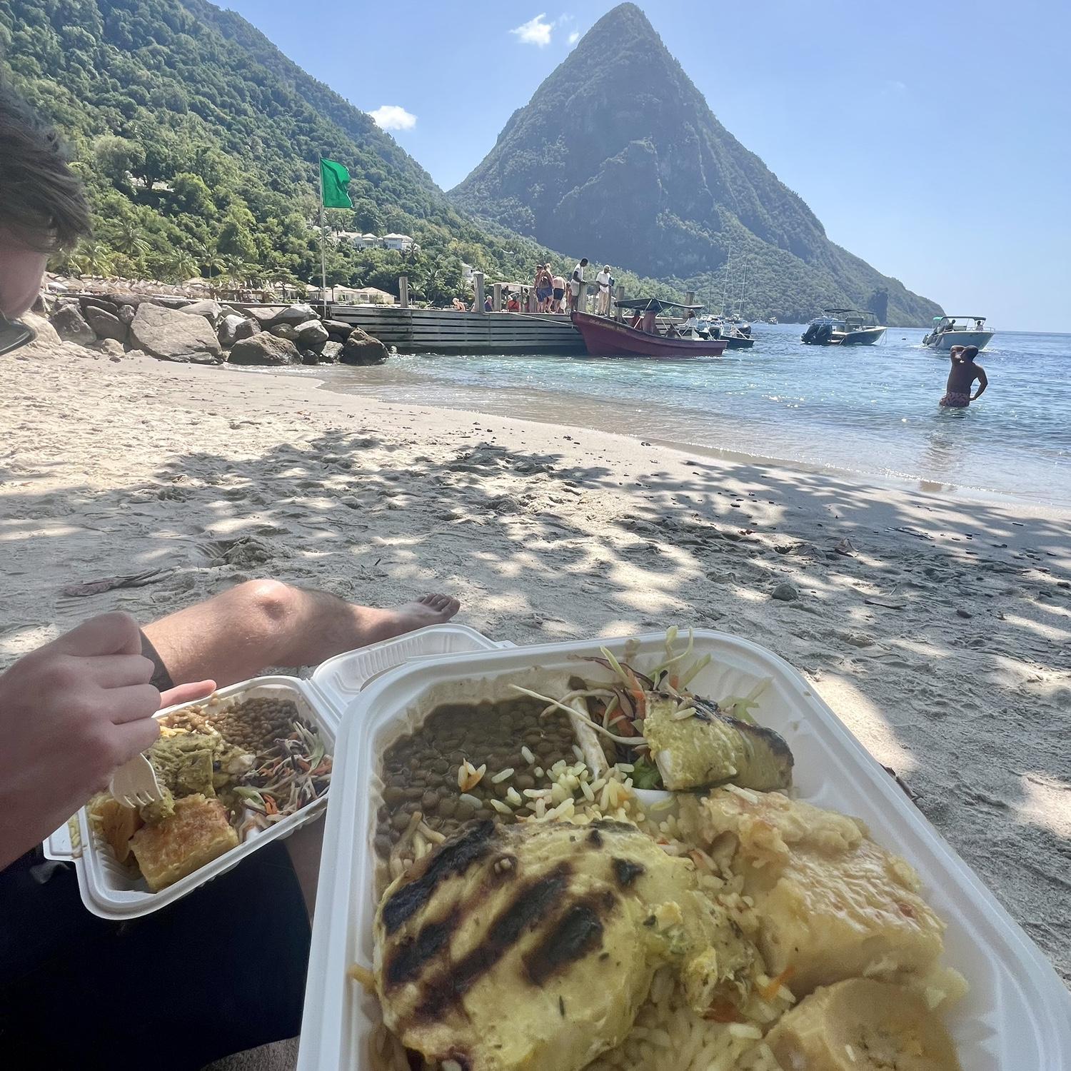 Boat excursion- Our captain took us to Soufrière where we snorkeled and enjoyed lunch and beach time at Sugar Beach
