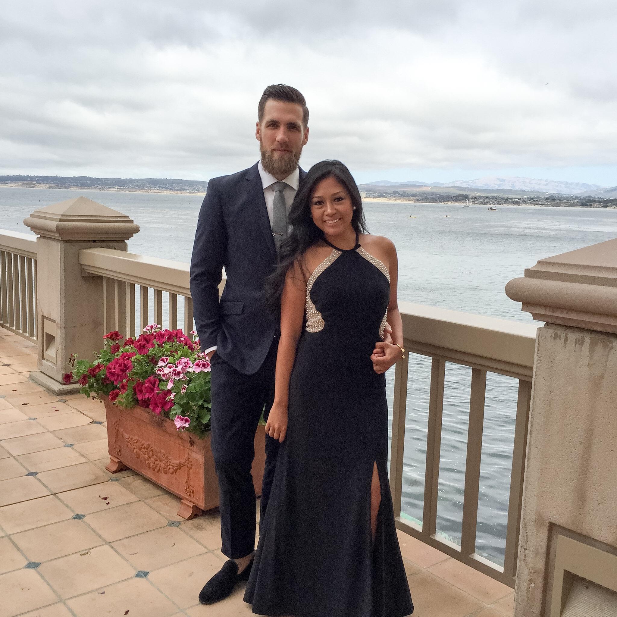 Dressed up for Carina's birthday in Monterey.