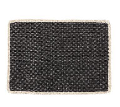 Mason Fringe Placemat, Each - Charcoal Pottery Barn